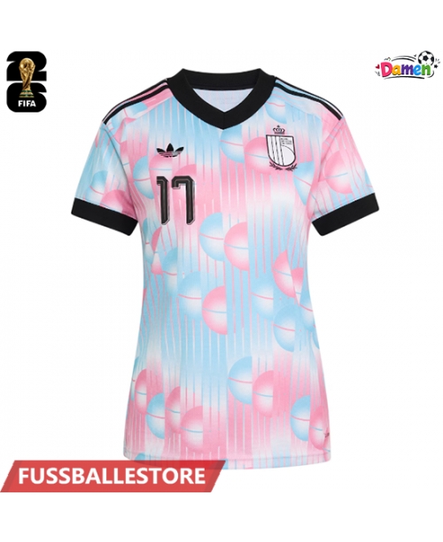 Günstige Belgien Charles De Ketelaere #17 Auswärtstrikot Damen WM 2026 Kurzarm